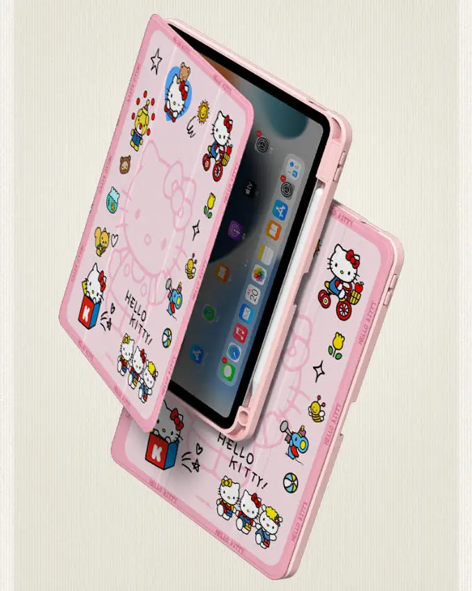 Olá kitty para ipad caso funda ipad 8/9/10 10.2in a16 11in tablet capa pro4 5 6 12.9in m4 air4 5 10.9in m2 m3 escudo protetor