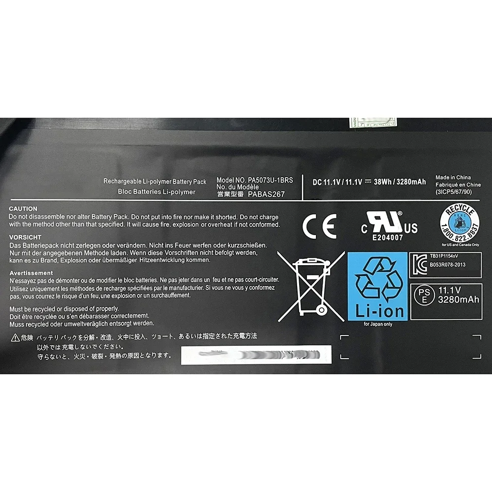

Высокое качество PA5073U-1BRS 11,1 В 3280 мАч аккумулятор для ноутбука Toshiba Satellite U925T U920T серии PABAS267