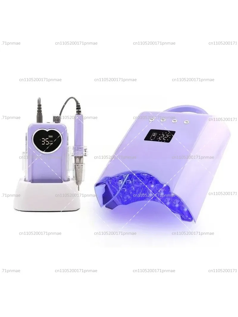 Professional Nail Kit with UV Lamp and Drill, 75W Rechargeable Nail Lamp and Electric Drill Set