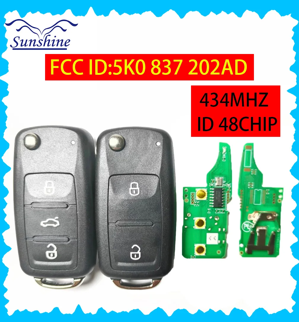 

Для: 5K0 837 202AD 5K0837202AD Пульт дистанционного управления/плата управления 434 МГц с чипом ID48 для VW Volkswagen GOLF PASSAT Tiguan Polo Jetta Beetle. Автомобильный ключ.