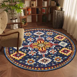 Persian Style Floor Round Carpet Home Decoration Ethnic Rug Study Low Pile Non-slip Soft Mats Circular Chair Carpets Washable 러그