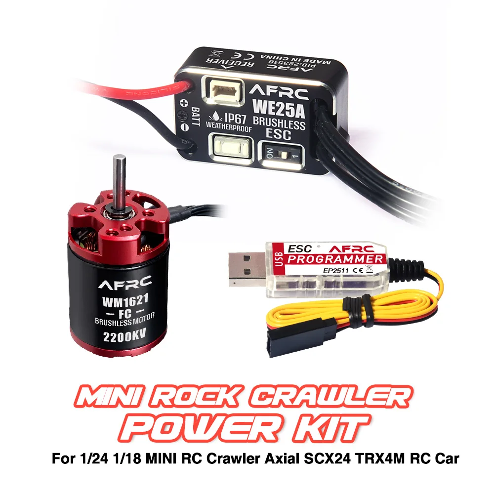 Zestaw ESC AFRC 25A Bezszczotkowy do MINI RC Crawler Axial SCX24 TRX4M Samochód RC 1/18 1/24 DIY Montaż Ulepszenia