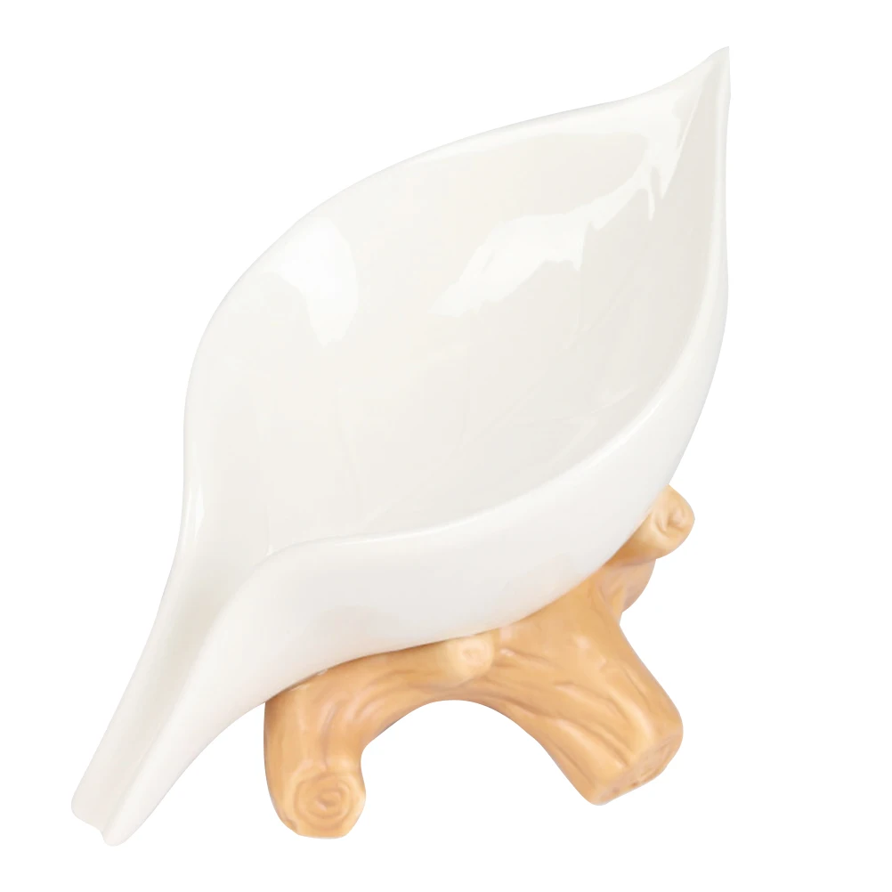 

Ceramic Soap Holder Tray High Class Material Long Service Life Tilted Drainage Design Bathroom Storage Container