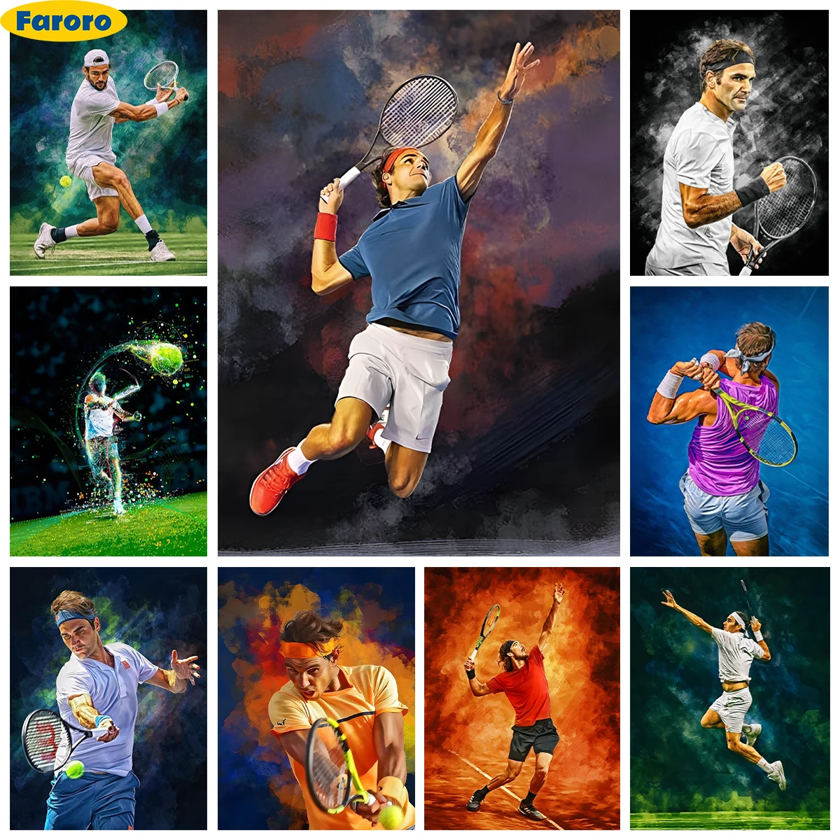 

Tennis Sports 5D Diamond Painting Sports Poster Diamond Embroidery Cross Stitch Handmade Collection Gift Home Wall Art Decor