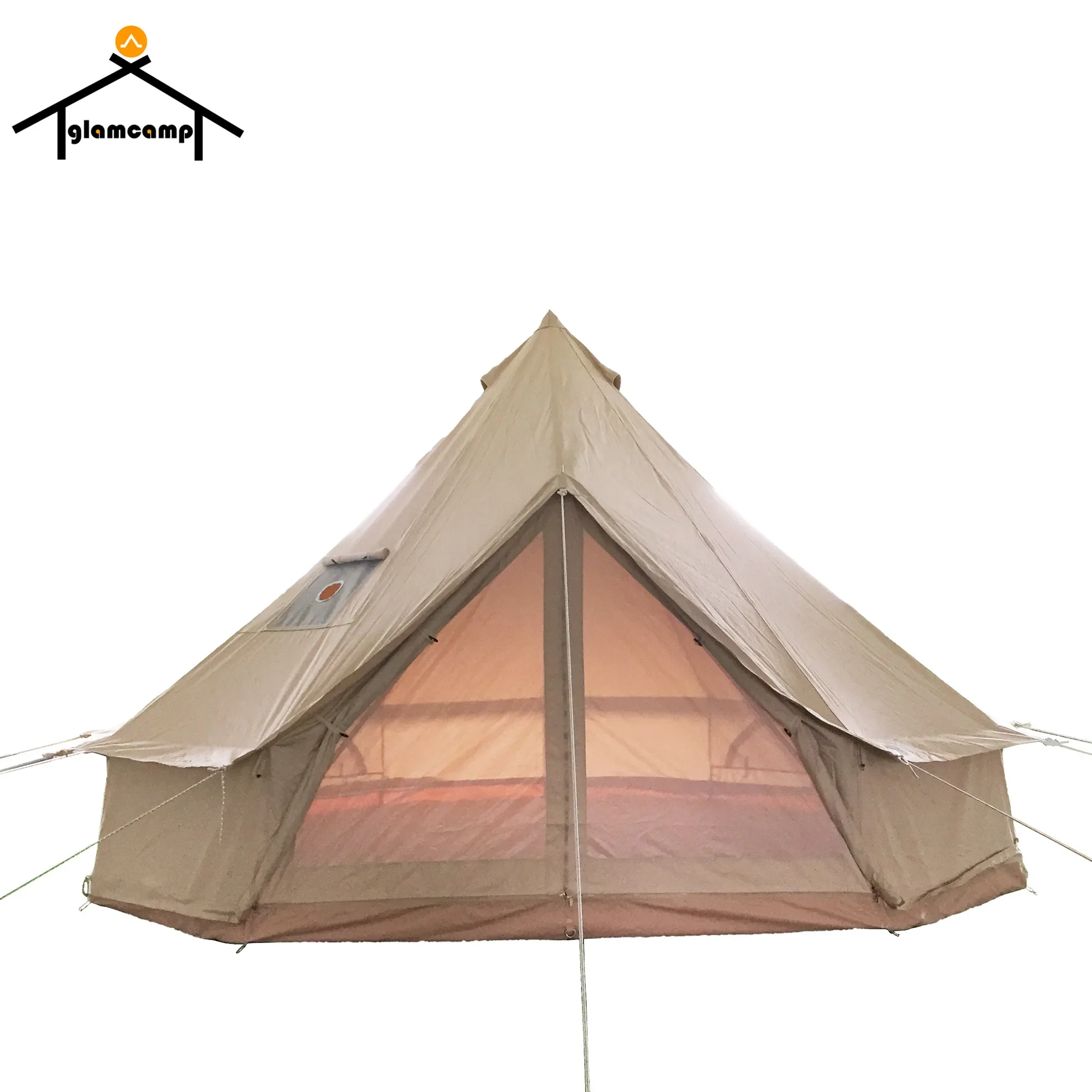 Luxury Outdoor Glamping 4m Cotton Canvas Bell Tent 6-8 Person Camping Tent Yurt Tents Luxury Mongolian