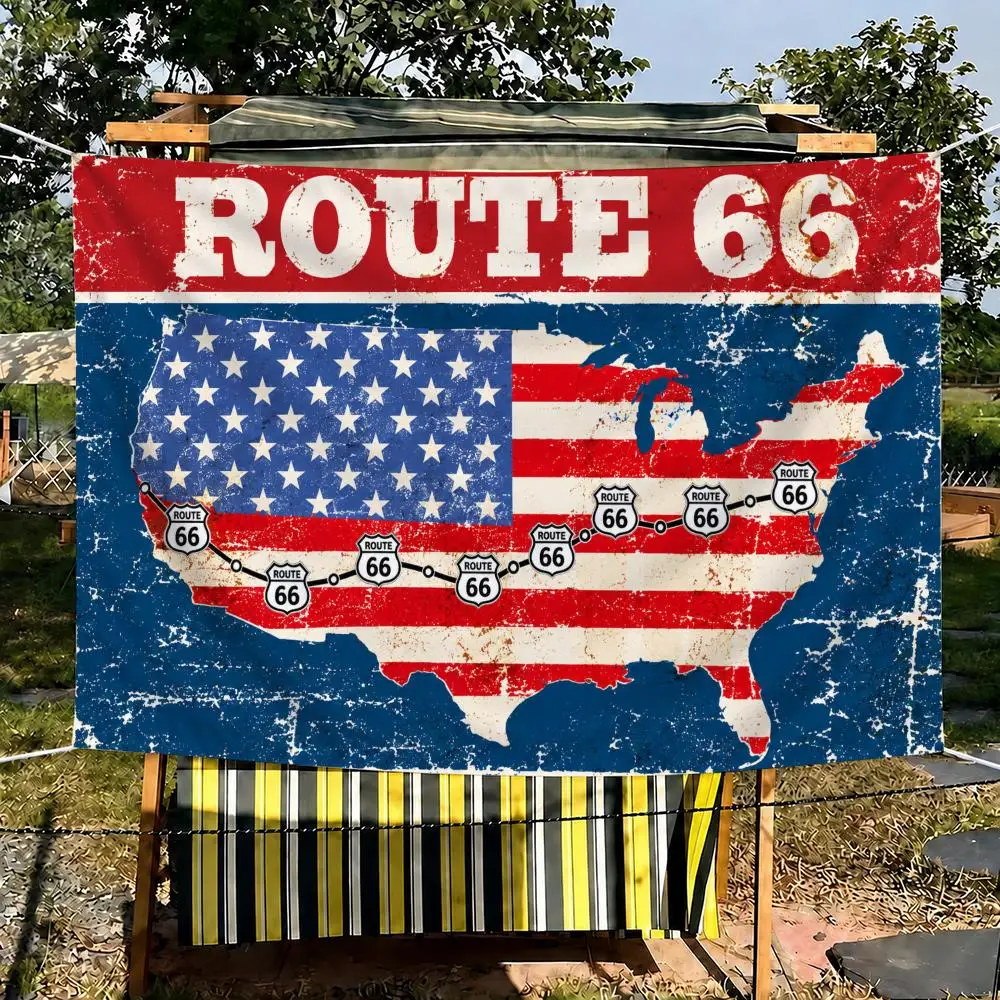 66 US Mother Highway Repair Retro Tapestry Outdoor Parties Bedrooms Living Rooms Dorm Rooms Wall Decor Banners Gifts