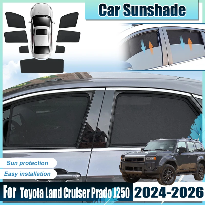 

For Toyota Land Cruiser Prado J250 Accessories 2024 2025 2026 Car Window Sun Shades Covers Anti UV Visors Heat light Shield Net