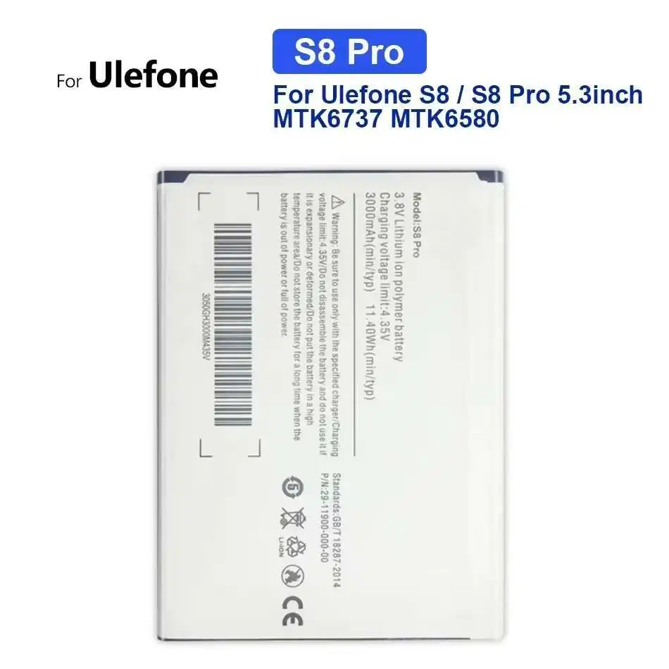 

Для Ulefone S8 S8 Pro 3000 мАч аккумулятор для мобильного телефона с быстрой зарядкой