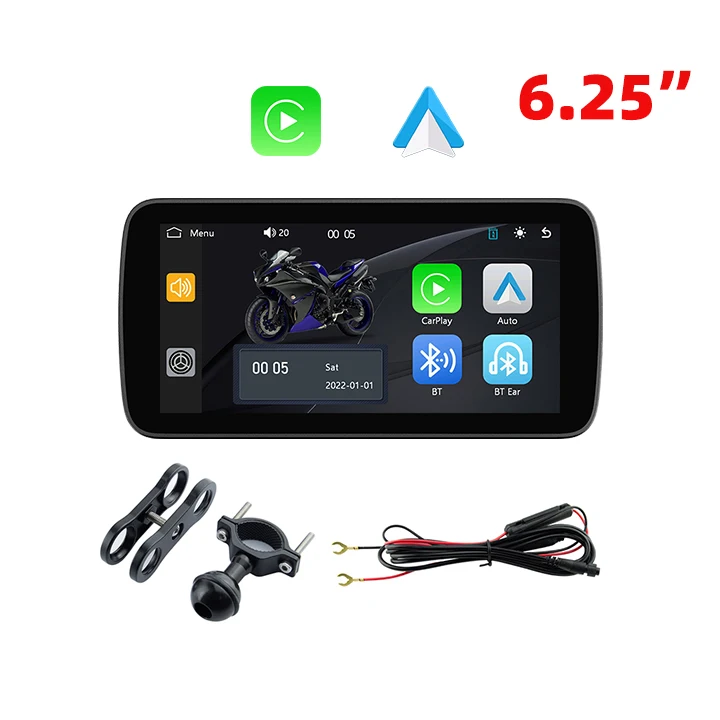 

Linux 6.25Inch WIFI Carplay Motorcycle Navigation IP67 Waterproof Apple Carplay Display Screen Android Auto Motorcycle with TPMS