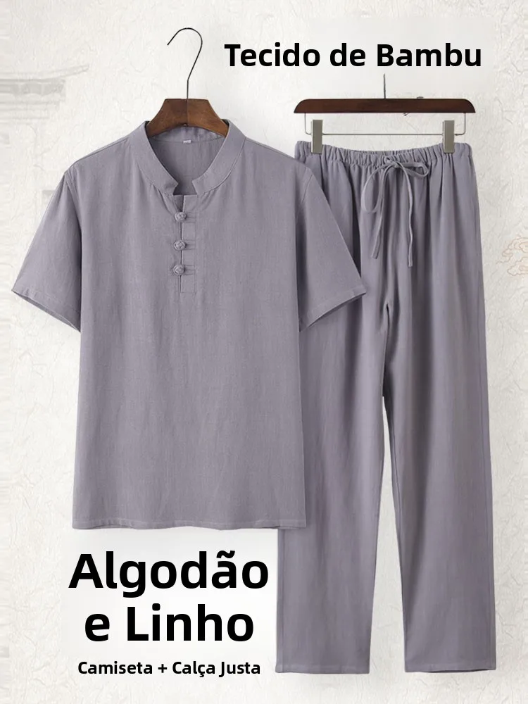 conjunto-de-verano-para-hombre-camiseta-de-manga-corta-de-algodon-y-lino-sudadera-holgada-informal-juvenil-estilo-buda-han