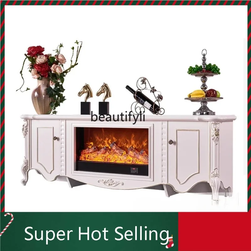 

D071 1.8 M European Fireplace TV Cabinet Fireplace Mantel Decorative Heating Fireplace Core Simulation Flame