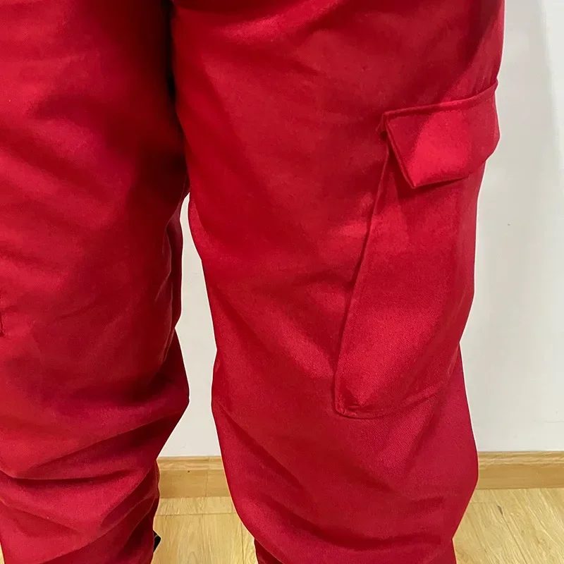 Costumi classici Cosplay Abbigliamento sportivo rosso Giocattoli Accessori per calamari Spettacoli per feste Set completo di maschere Regali Oggetti di scena