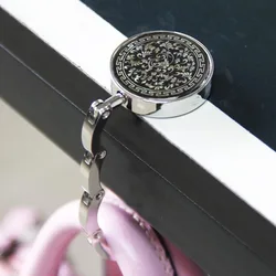 Travel Portable Diamond Butterfly Pattern Table Hanger Desk Hooks Folding Purse Hook Bag Holder Handbag Hanger Travel