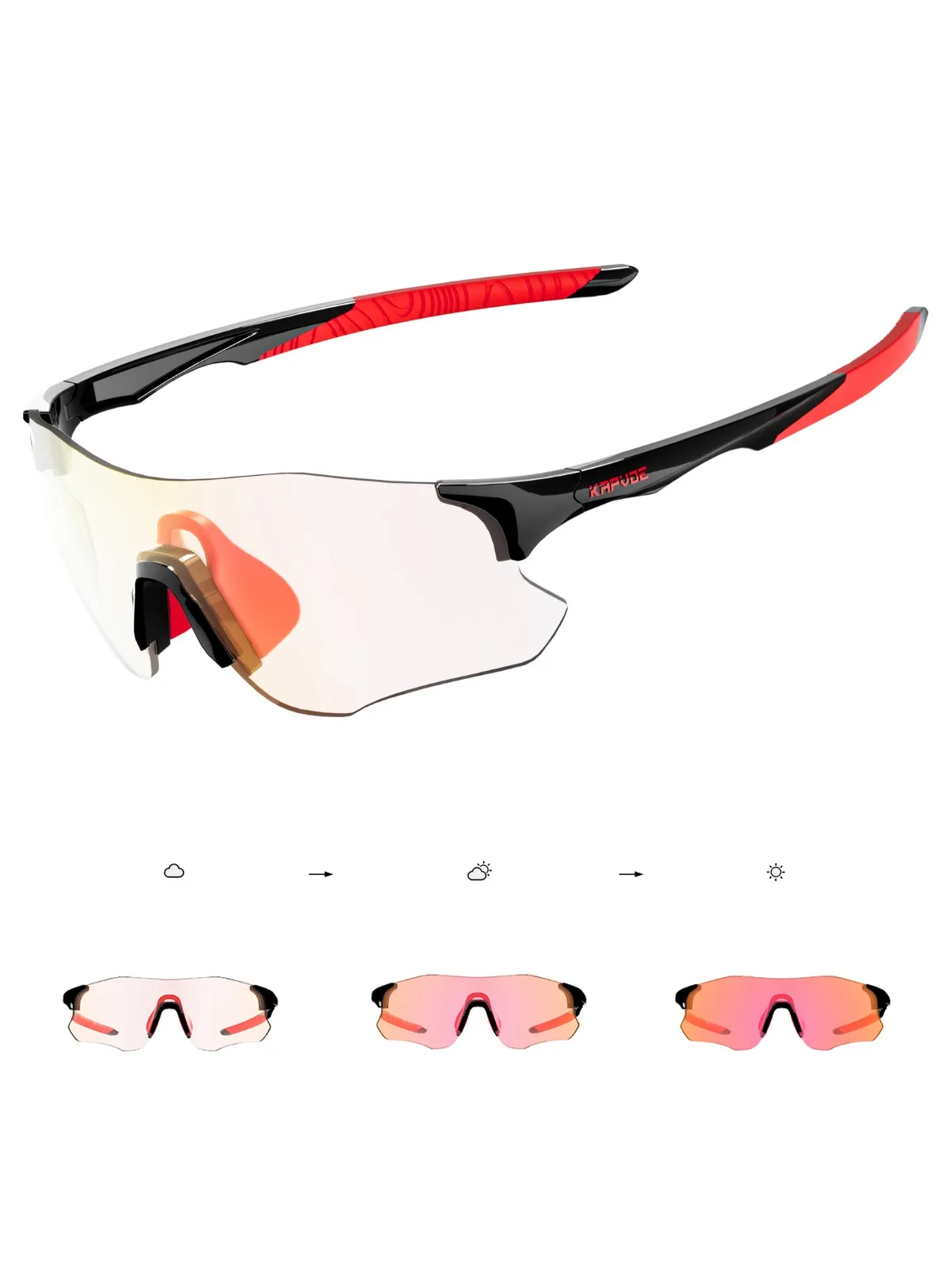 AliExpress kapvoe 2024 Kapvoe Red Photochromic Running Sunglasses Sports for Men Blue Marathon Cycling Glasses Mountain Bicycle Goggles Eyewear