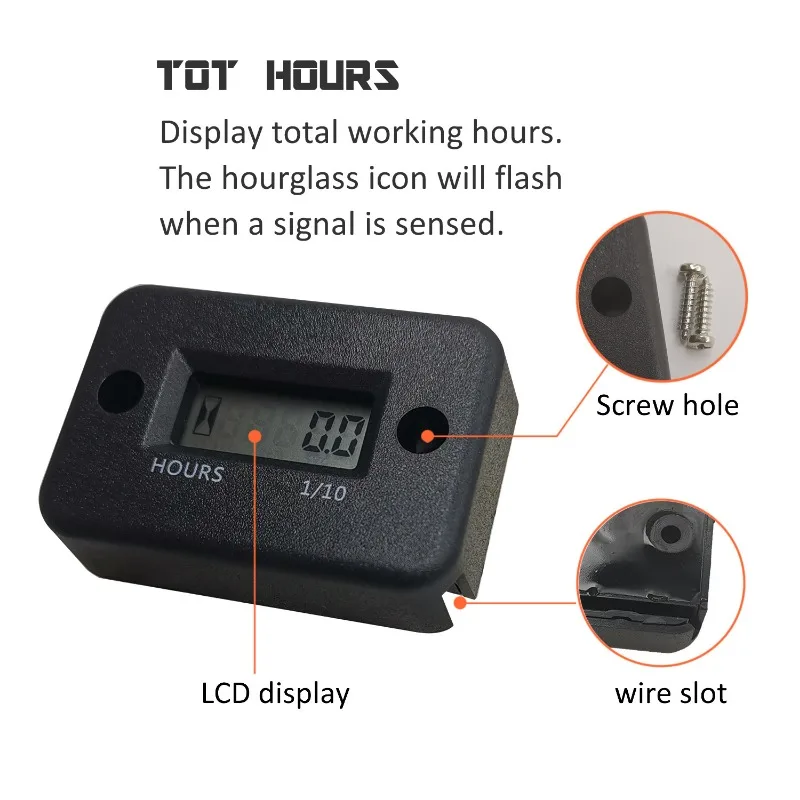 Digitale Uur Meter Lcd Teller Voor Atv Motorfiets Instrumenten Klokken Sneeuwscooter Benzine Boot Generator Fiets Auto Accessoires