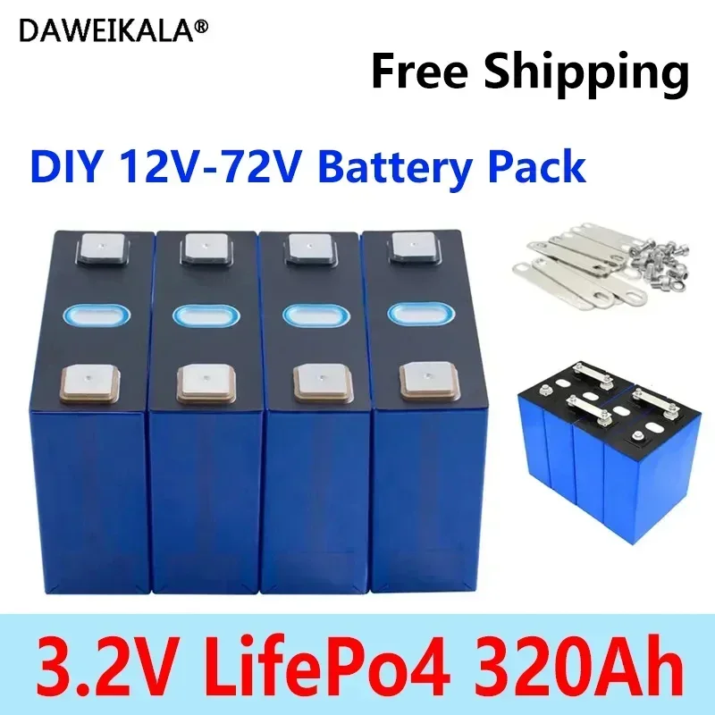 320Ah A-level battery12V 24V 48V rechargeable lithium ironphosphate batteryforbackup powersupplyRVshipvehicle 3.2VLifepo4battery