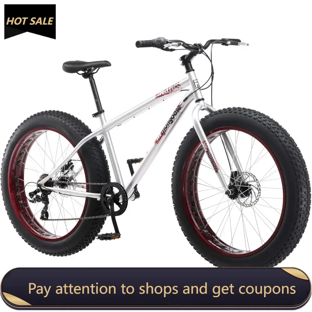 

Malus Mens and Women Fat Tire Mountain Bike, 26-Inch Bicycle Wheels, 4-Inch Wide Knobby Tires, Steel Frame， Freight free