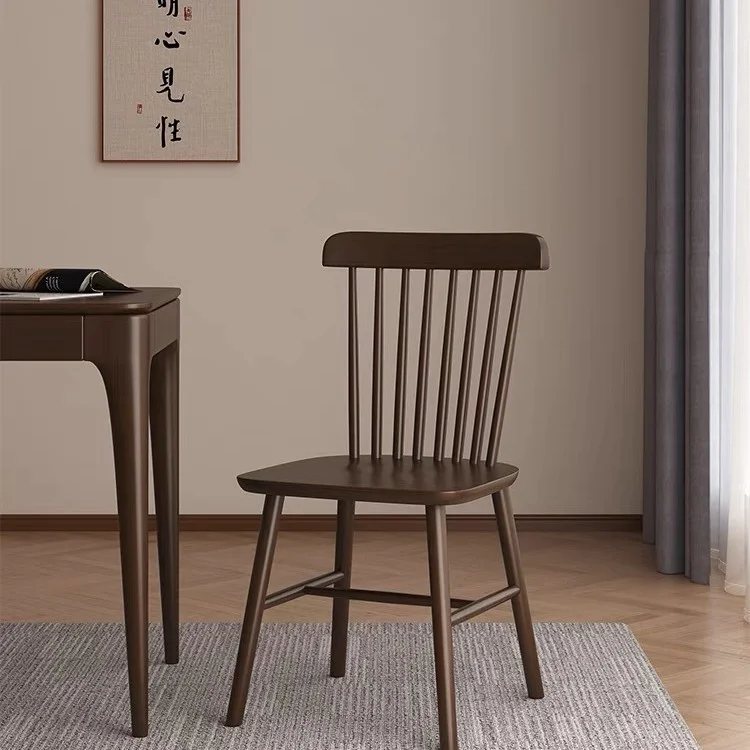 

All solid wood dining chair, black walnut chair, household light luxury backrest dining chair