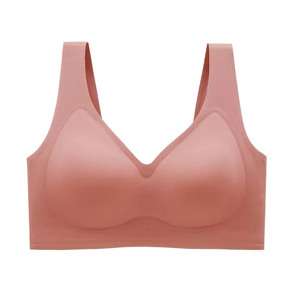 

Large Size Thin Jelly Anti-Sagging Adjustable Large Breasts Appear Smaller Seamless Women's Rimless Bra Sexy Female Lingerie