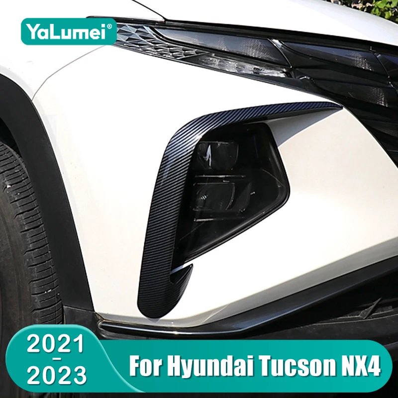 For Hyundai Tucson NX4 2021 2022 2023 Hybrid N Line Car Front Fog Lamp Eyebrow Cover Spoiler Wind Knife Exterior Accessories