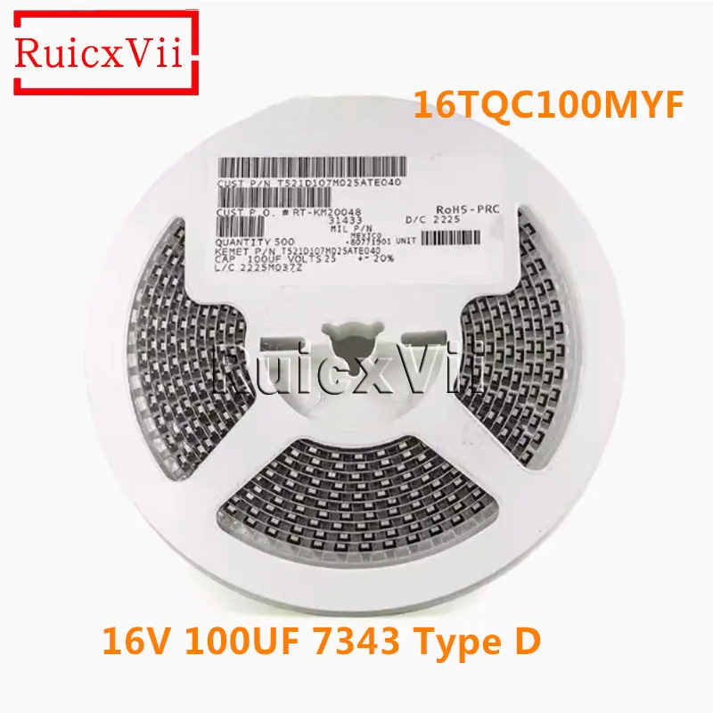 

5pcs 16V 100UF 7343 Type D Ultra-Thin SMD Polymer Tantalum Capacitors 16TQC100MYF POSCAP Low ESR 50mOhms New Original