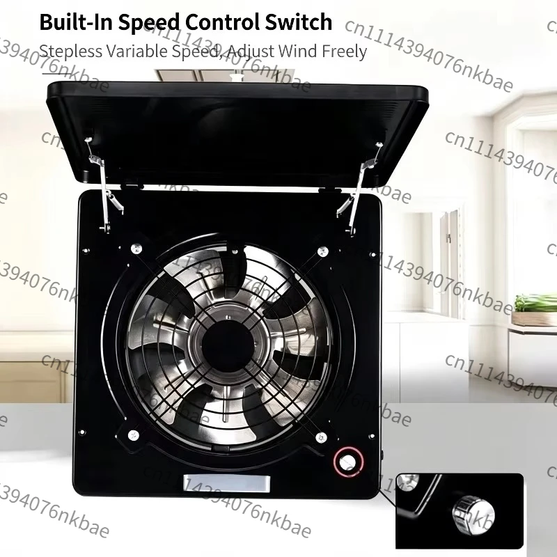 10 Inch Flip Window Exhaust Fan, Ultra Silent High Speed Air Ventilator for Household Kitchen Cooking Smoke & Odor Ventilation