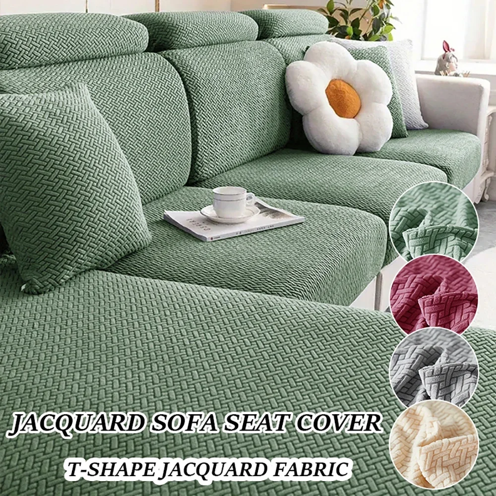 New Jacquard Sofa Seat Cushion Cover For Living Room Stretch Modern Sectional Seat Slipcover L Shape Corner Armchair Sofa Cover