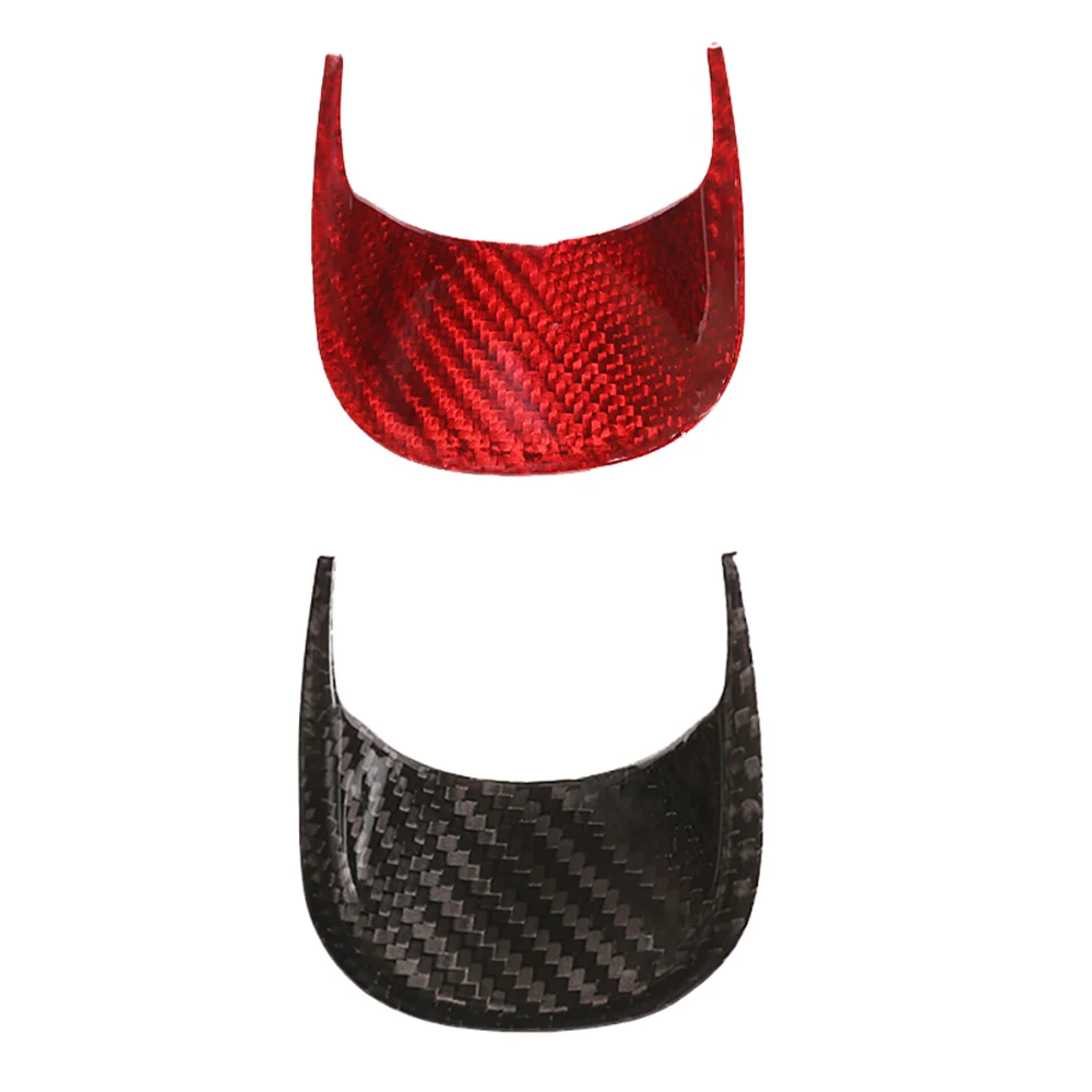 1 pieza Nueva Cubierta de Reloj y Brújula para el Tablero Central, Roja y Negra, de Fibra de Carbono 3K, Compatible con Maserati Ghibli 2014-2021, Accesorios para Automóviles