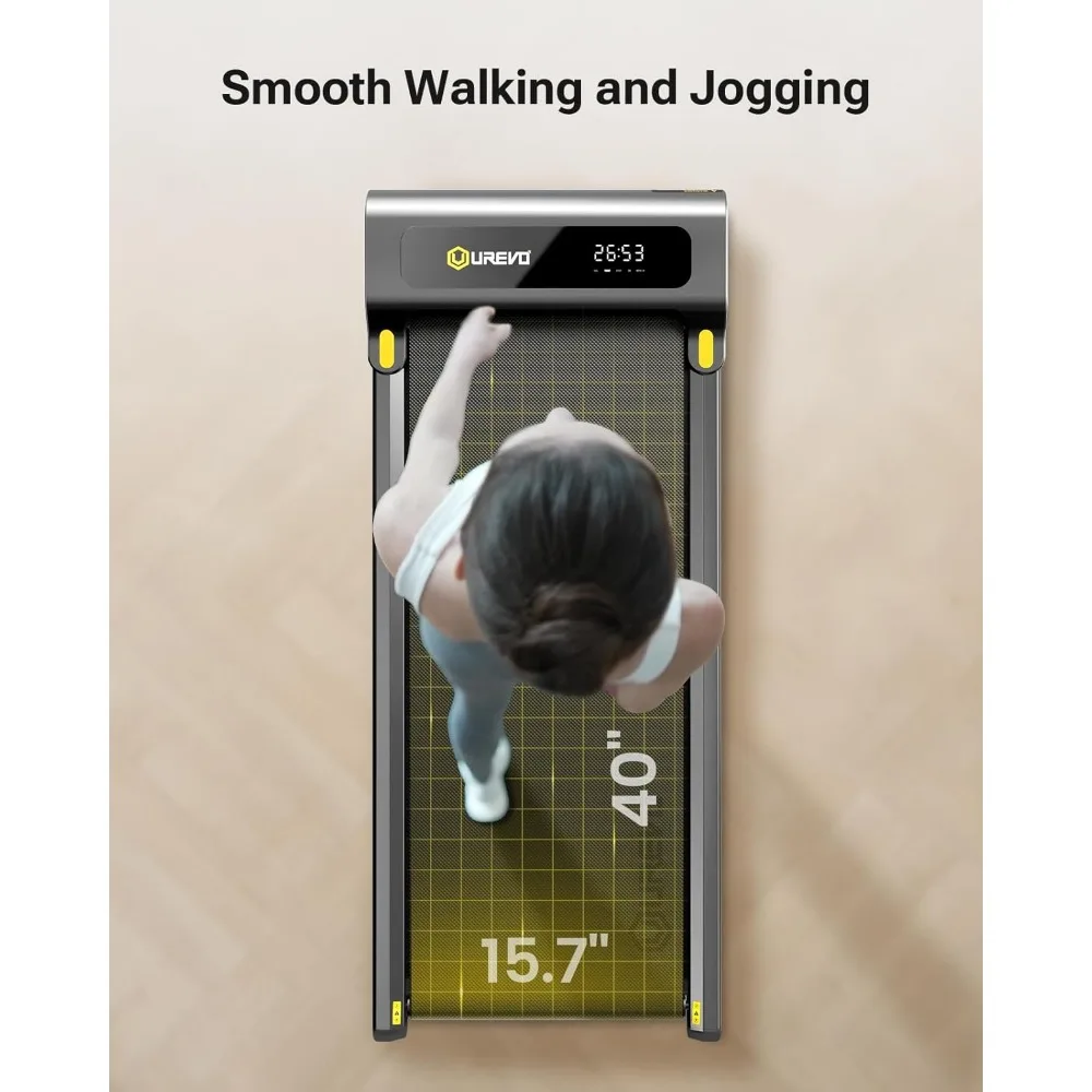 وسادة مشي للمكتب المنزلي - جهاز سير بحزام ركض كبير 16 وات × 41 لتر، جهاز تمرين محمول للمشي والركض