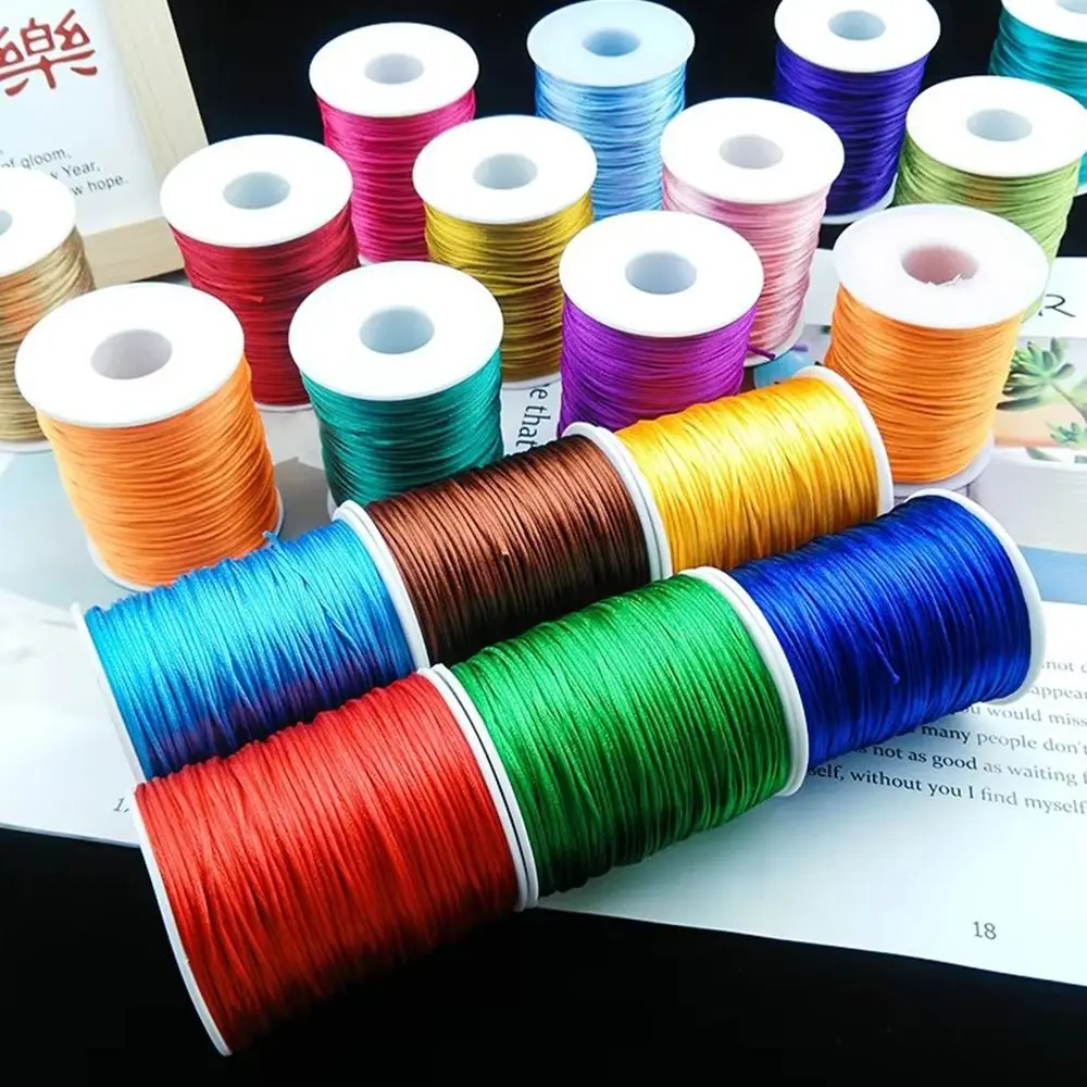 New 1.5mm Satin Cord 100M Solid Color Braided Cord Silk Rope