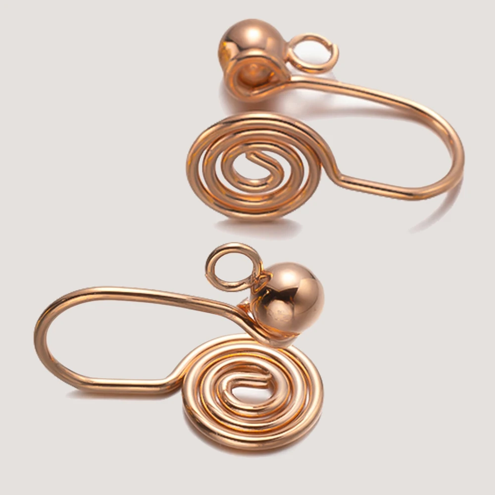 10 Stück Roségold Edelstahl Spirale Ohrring Konverter Clip Komponenten Erkenntnisse für DIY nicht durchbohrte Schmuckherstellung Zubehör – Detail 4