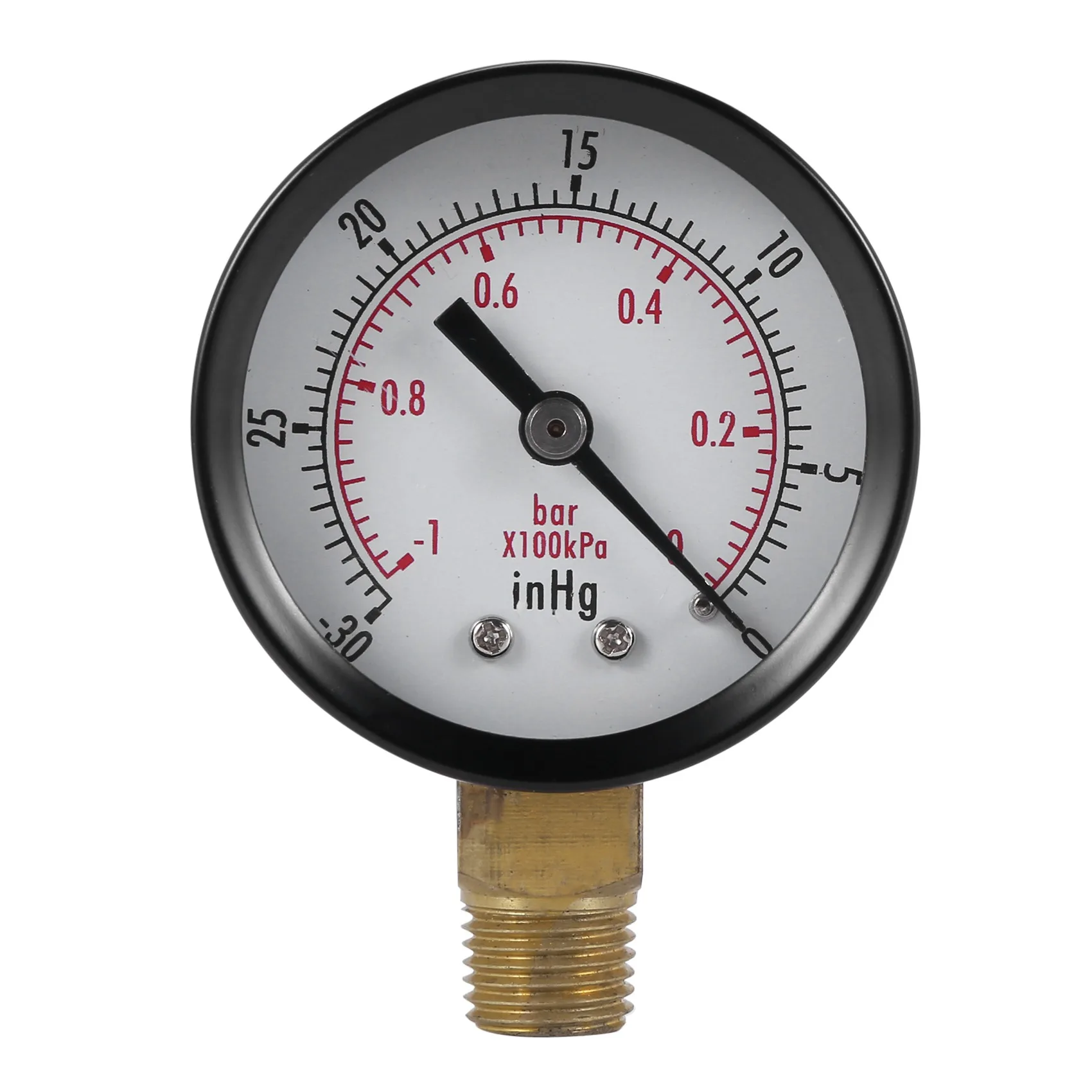 MALL Pressure Gauge - 0 - -30inHg 0 - -1 bar Mini Dial Air Pressure Gauge Barometer meters Vacuum gauge dual scale dial Black