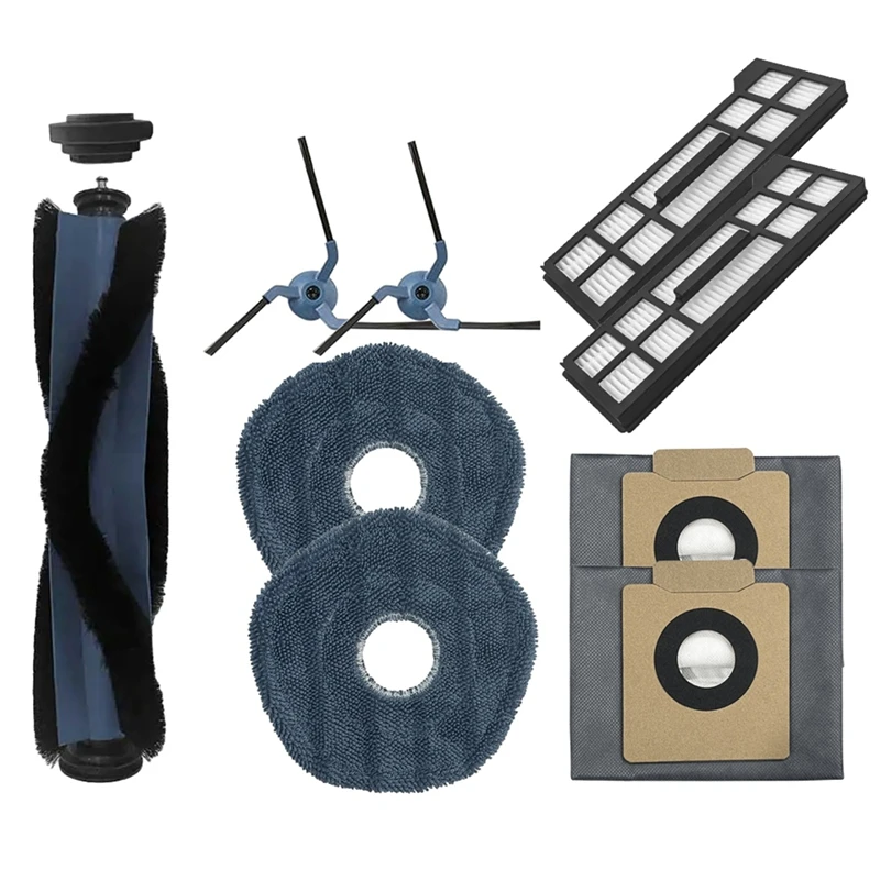 Bolsa de polvo para Robot aspirador Eufy X10 Pro Omni, rodillo de filtro Hepa, cepillo lateral, paño de fregona