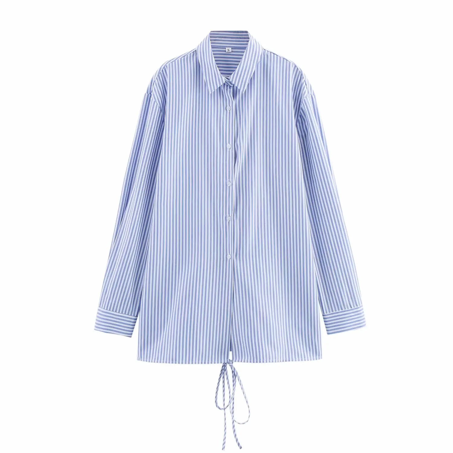 JNLEAOG Jesienna Nowa Damska Casualowa Bluza z Długim Rękawem, Luźny Krój, Zapinana na Jeden Guzik, Wzór w Paski, Włókno Poliestrowe, Odporna...