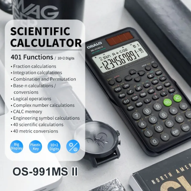 

OS-991MS II ABS Science Calculator Solar Energy 417 Functions Kinds of Multifunctional Student Calculators