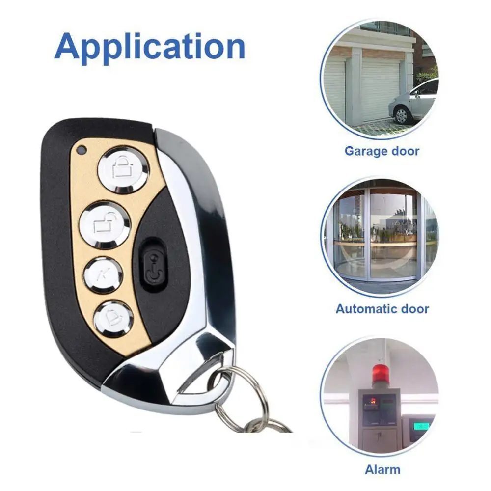 433MHz Wireless Auto Remote Control Duplicator with Power Switch Battery Adjustable Frequency Car Keychain for Alarm Motorcycle