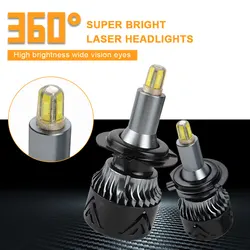 ミニLEDカーヘッドライト,360,h7,hb3,9005, 9006,hb4,オートバイ,6500k, 9012,h11,h1,12v,自動フォグランプをバスで運ぶことができます