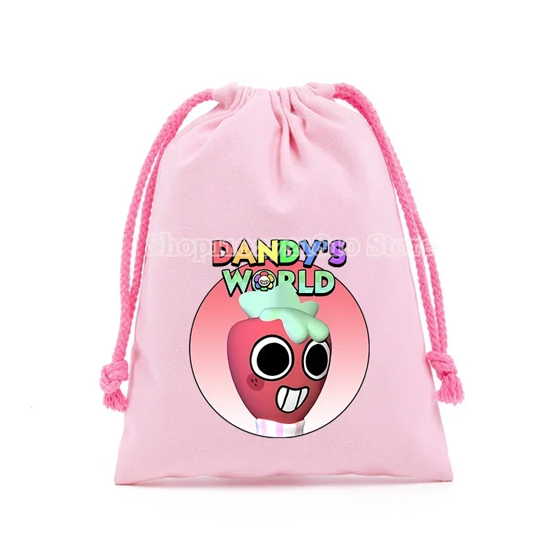 Dandys Worlds Drawstring Bags Cartoon Game Figures Handbags Storage Party Candy Jewelry Packaging Bags Decoration Pouches Gift