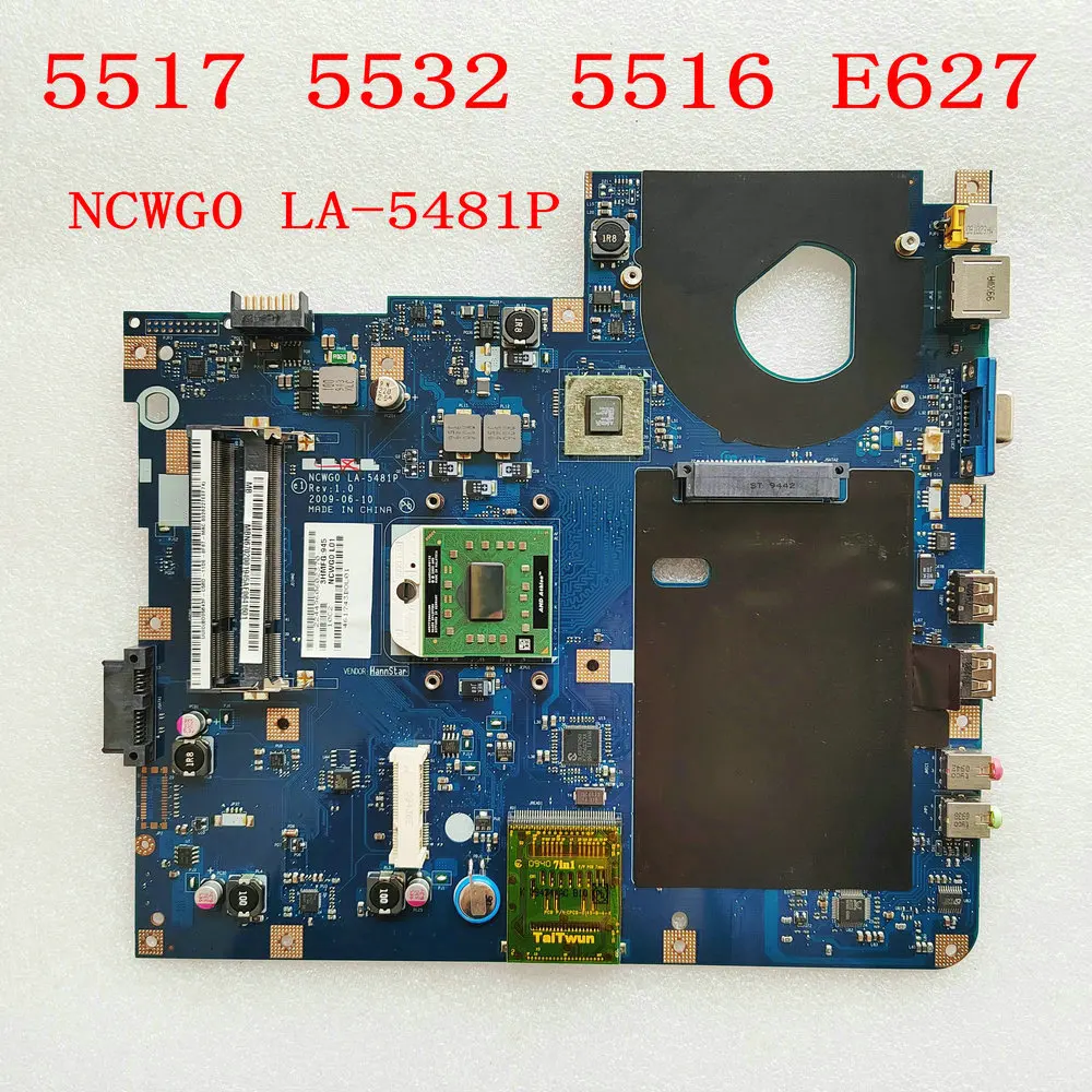 MBPGY02001 LA-5481P MB For Acer aspire 5517 5532 eMachines E627 internal NCWG0 LA-5481P DDR2 Free CPU LA-548