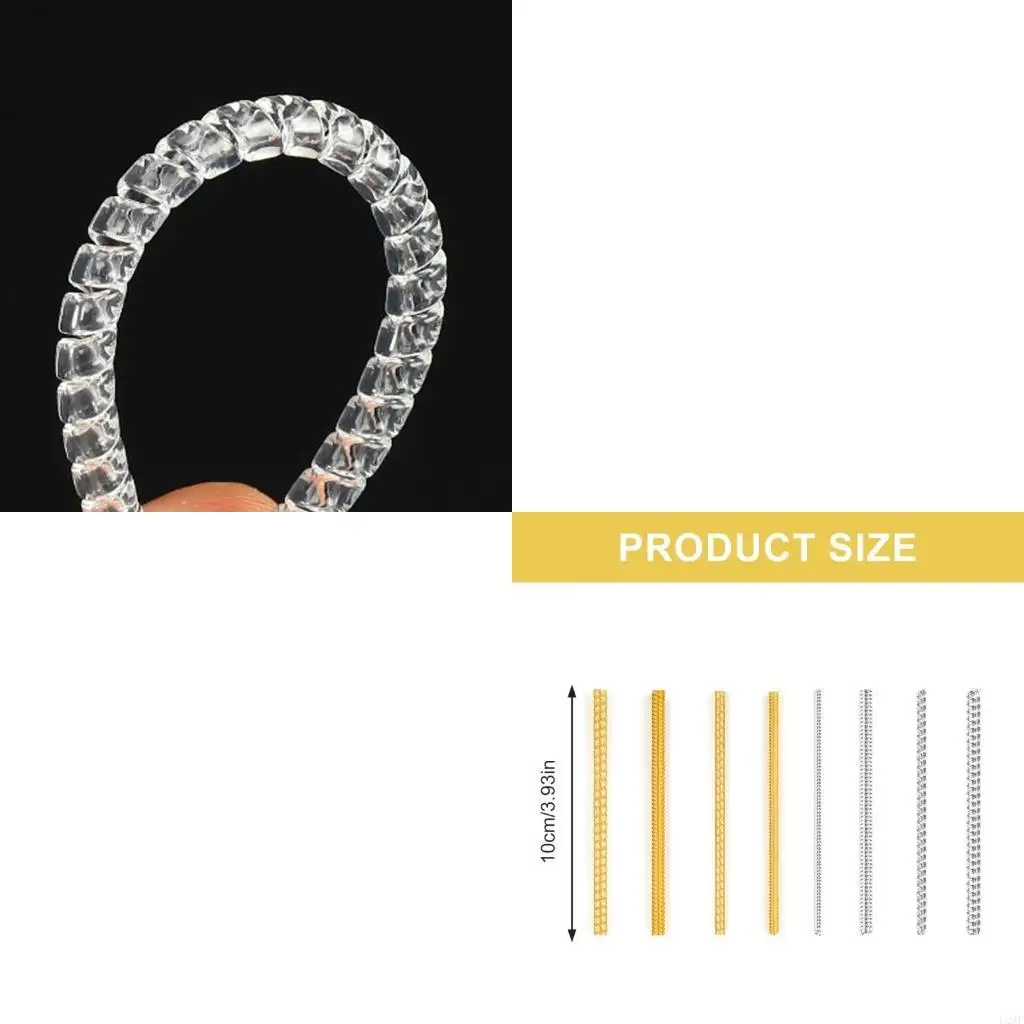 

Set of 8 Comfortable Ring Fitting Adjuster Set Tightener Plastic Ring Size Adjuster for Everyday Use