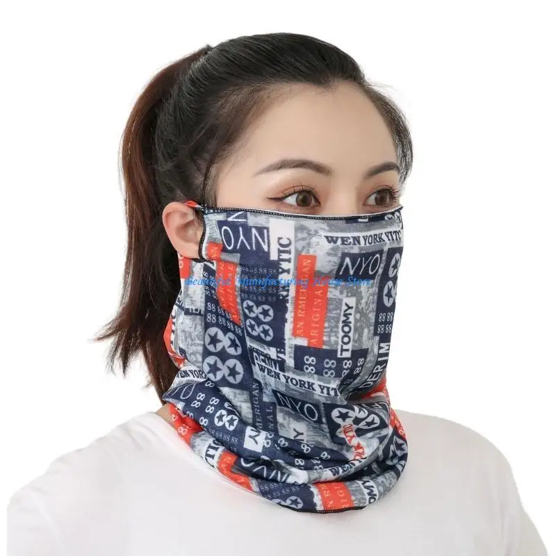 E56A Summer Sunshade Neck Gaiter Face Face Cover Stylish Mask for Mountaineering Face Cover for Outdoor Ethnic Pattern