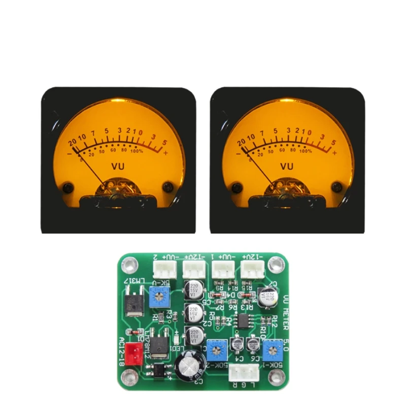 2 قطعة 45 مللي متر VU متر ستيريو الصوت مكبر للصوت مجلس مستوى مؤشر الخلفية قابل للتعديل مع مجلس سائق