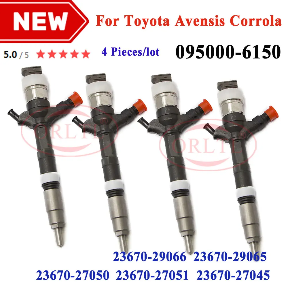 4PCS NEW 095000-6150 095000-6151 Genuine Fuel Injector 0950006150 095000 6150 for Toyota Avensis /Corolla Verso 2.0 D 1CD-FTV