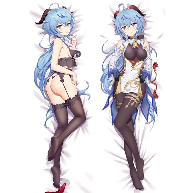 

Аниме Genshin Impact Ganyu Skin Peach двухсторонняя подушка Dakimakura с 3D принтом, постельное белье для обнимания тела, наволочки в подарок