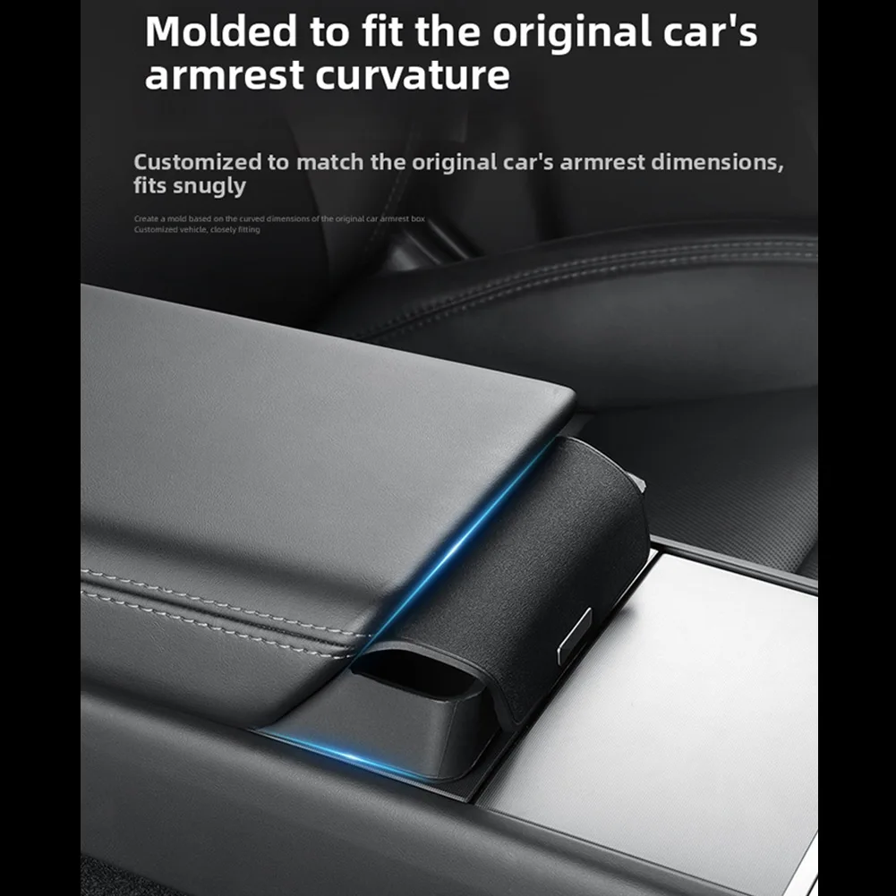 Vassoio portaoggetti per console centrale con coperchio per Tesla Model Y e Juniper, accessori auto