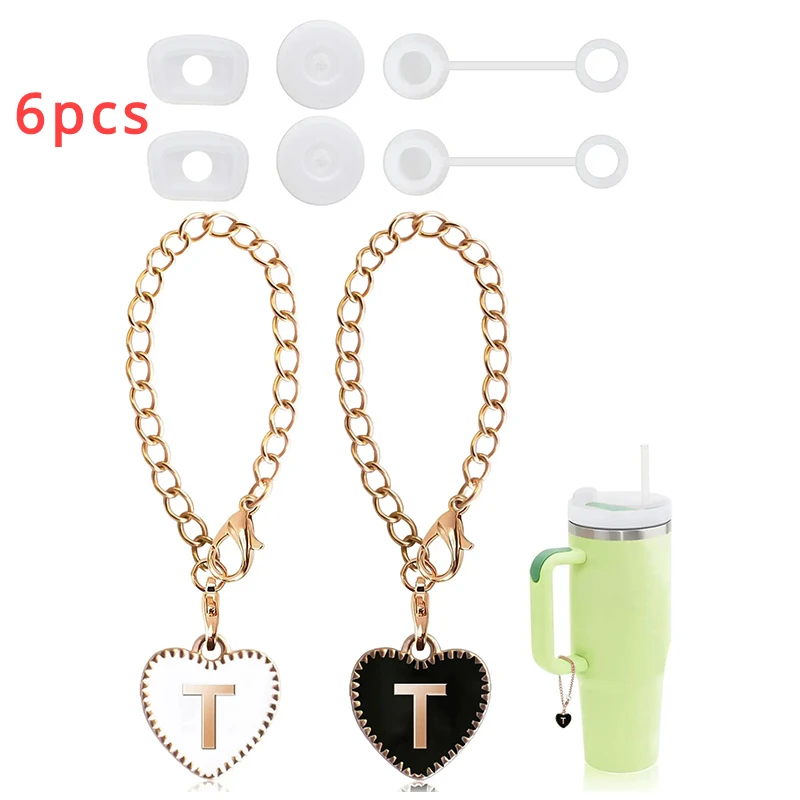 2pcs Initial A-Z Letter Charms Accessories For Stanley Cup Hanging ,Water Cup Handle Identification Letter Charms