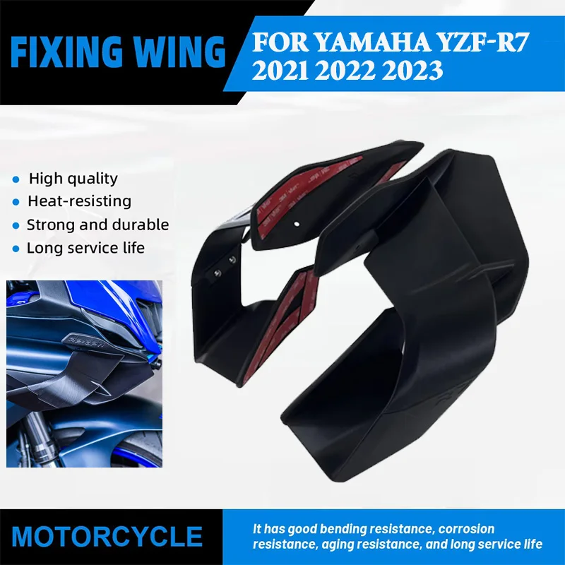 

Motorcycle Front Aerodynamic Wing Fixed Wing Spoiler Fairing For Yamaha YZF-R7 YZFR7 2021 2022 2023 Side Winglet Windshield Wing