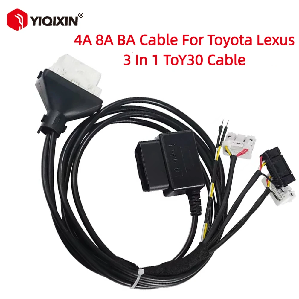 TOY30 4A 8A BA Connector Smart Key Cable For Toyota Lexus 16Pin 3 In 1 OBD Cable For Autel IM508 IM608 OBDSTAR Xhorse Key Tool