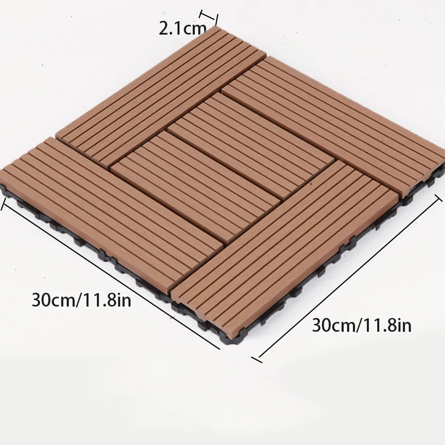 Durable and Waterproof Interlocking Composite Decking for Outdoor Garden, Patio, Balcony and Terrace - Round apricot