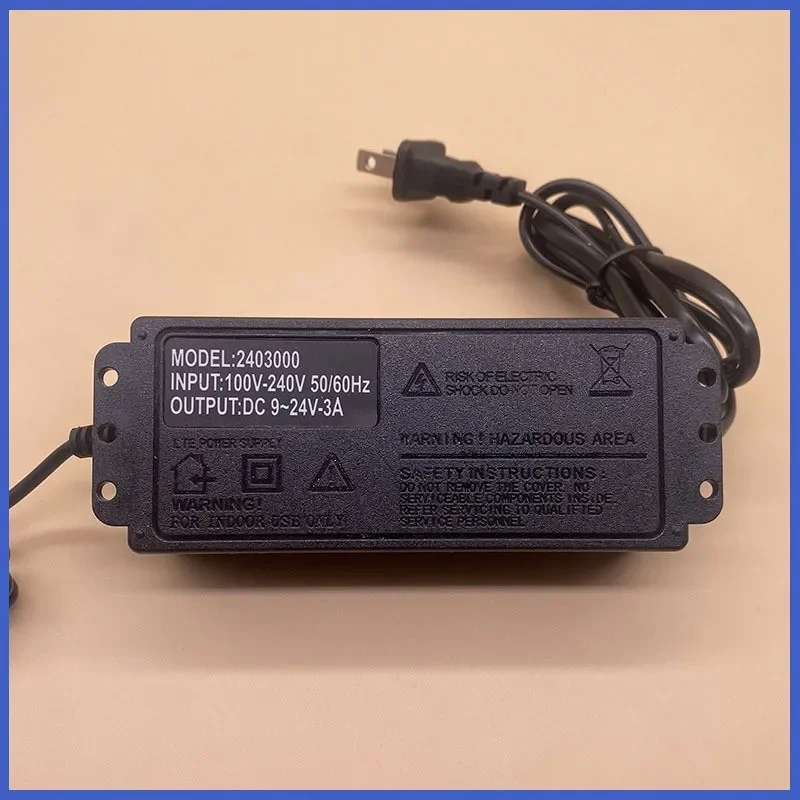 Adaptateur d'Alimentation Réglable AC à DC, 3V-24V, 3A, 8 Prises Femelle Allergique